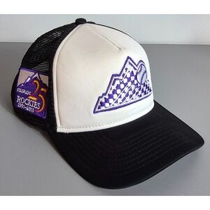 Colorado Rockies New Era Checkered Flag A-Frame Trucker 9FORTY Snap-Back Hat